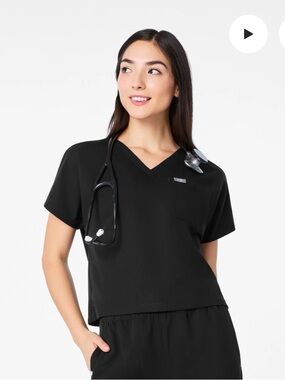 Figs Arua Cropped V-Neck Scrub Top